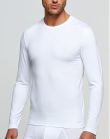 T-shirt doux manches longues col rond Impetus (Blanc)