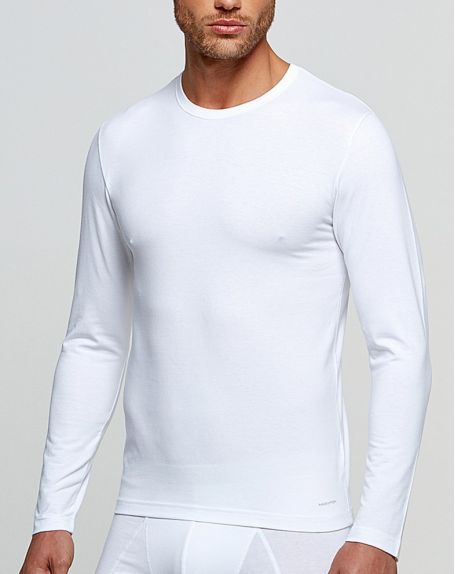 T-shirt doux manches longues col rond Impetus (Blanc)