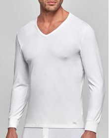 Camiseta abrigada mangas largas cuello en V Impetus Thermo (Blanco)