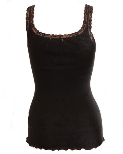 Camiseta sin mangas Moretta 100% algodón (Negro)