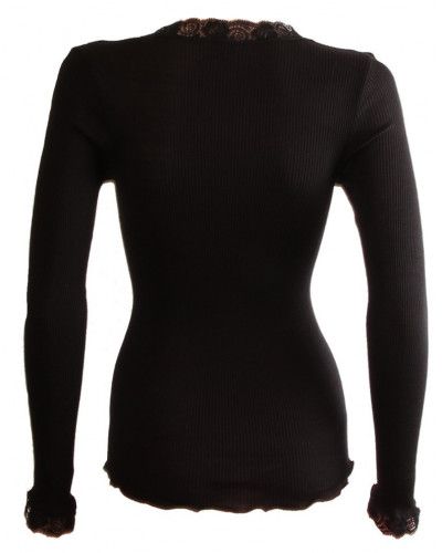 Long Sleeve Top wool and silk Oscalito 3404 (Black)