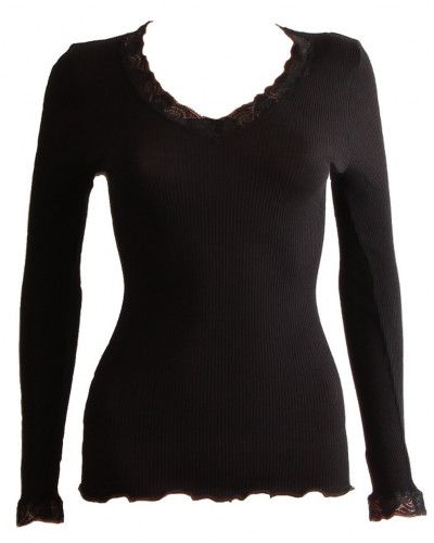 Long Sleeve Top wool and silk Oscalito 3404 (Black)