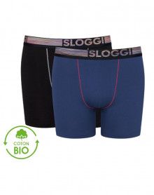 Long boxer Sloggi GO ABC Natural pack of 2 (Blue-Dark Comb) Sloggi For Men - 1