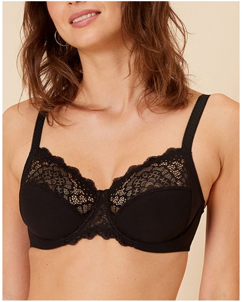 Underwired deep cups Bra Simone Perele Caresse (Black)