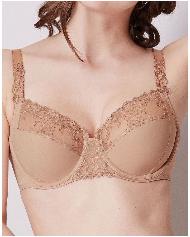 Deep cup underwired bra Simone Pérèle Délice (Peau)