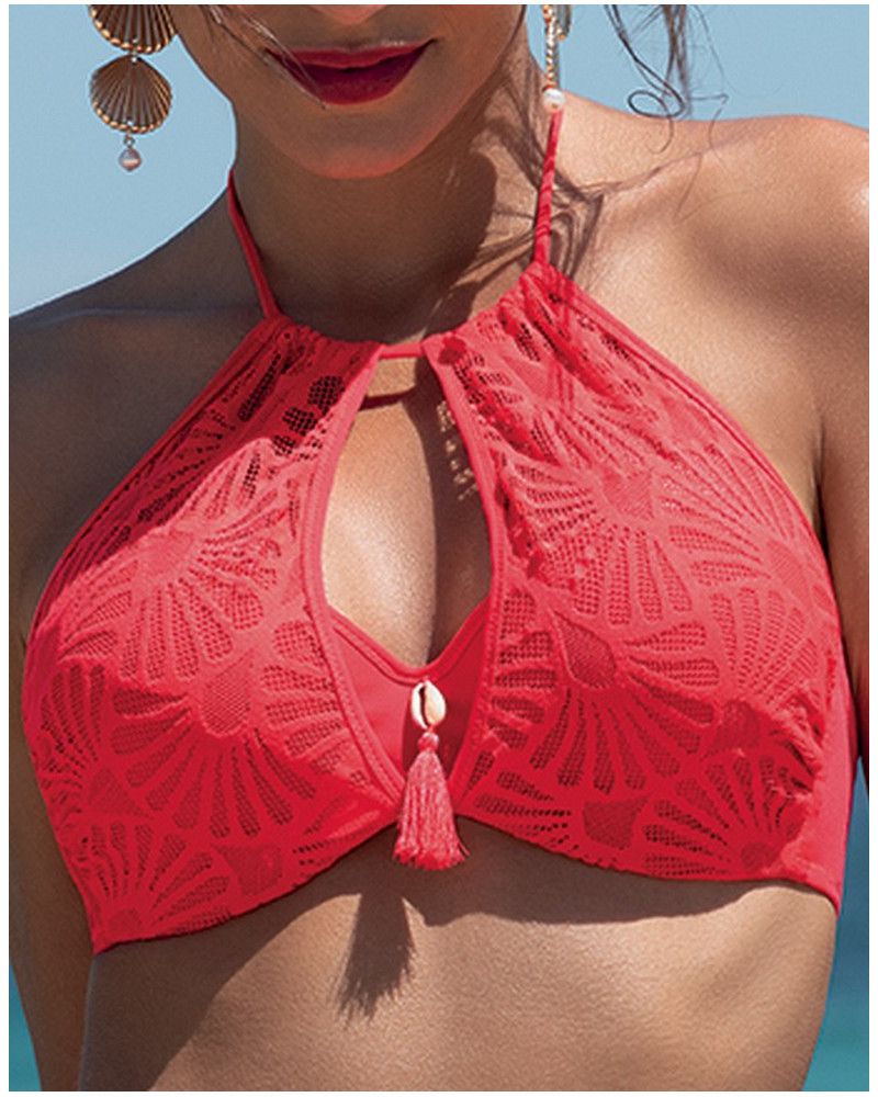 Sujetador de baño sin tirantes preformado Antigel La Muse Dentelle (Corail Fluo)