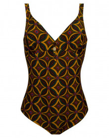 One-piece swimsuit without underwire Antigel La Muse Africa (Jaune Africa)