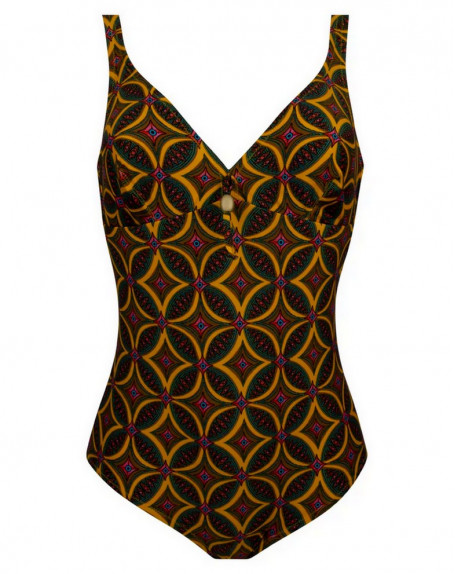 One-piece swimsuit without underwire Antigel La Muse Africa (Jaune Africa) Antigel - 1