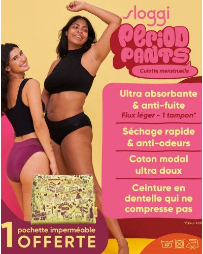 Hipster Menstrual Light Sloggi Period Pants (Negro)