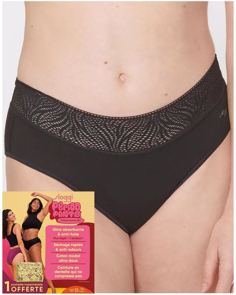 Hipster Menstrual Light Sloggi Period Pants (Negro)