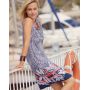 Sleeveless beach dress Bleu/Rouge Imprimé Massana