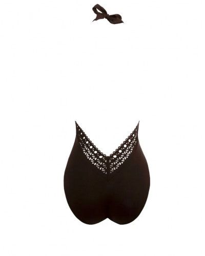 One-piece swimsuit seduction back plunge Lise Charmel Ajourage Couture (Ebène Ajourage)