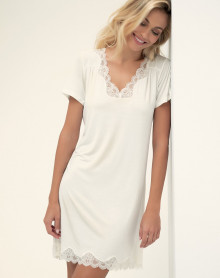 Nightdress short sleeve Antigel Simply Perfect (Nacre)