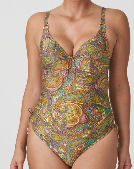 One-piece plunge swimsuit Prima Donna Swim Sakarun (Sunny Paisley)