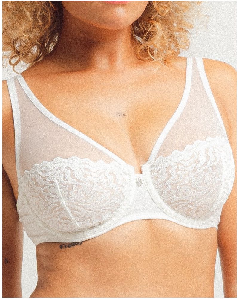 Plunge bra Louisa Bracq Electric Waves (Nacre)