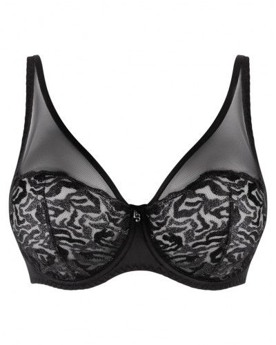 Plunge bra Louisa Bracq Electric Waves (Black)