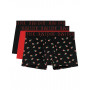 Boxer HOM Hiro Pack of 3 (Black/Black print/Red)
