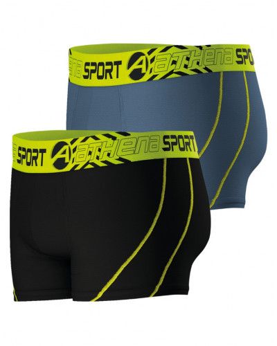 Paquete de 2 boxers Athena Sport Air Performance (Noir/Poivre)