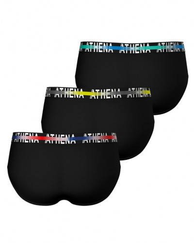 Lot de 3 slips Athena Endurance 24H (Noir Imprimé)