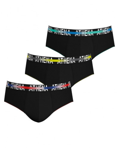 Lot de 3 slips Athena Endurance 24H (Noir Imprimé)