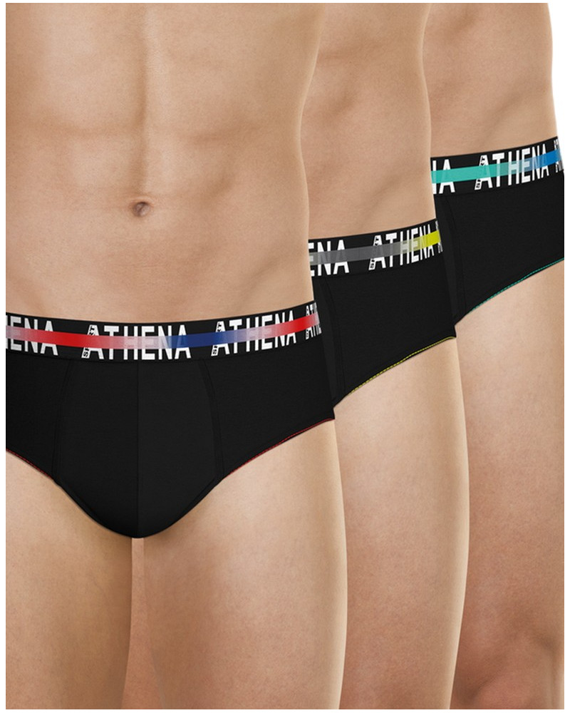 Lot de 3 slips Athena Endurance 24H (Noir Imprimé)