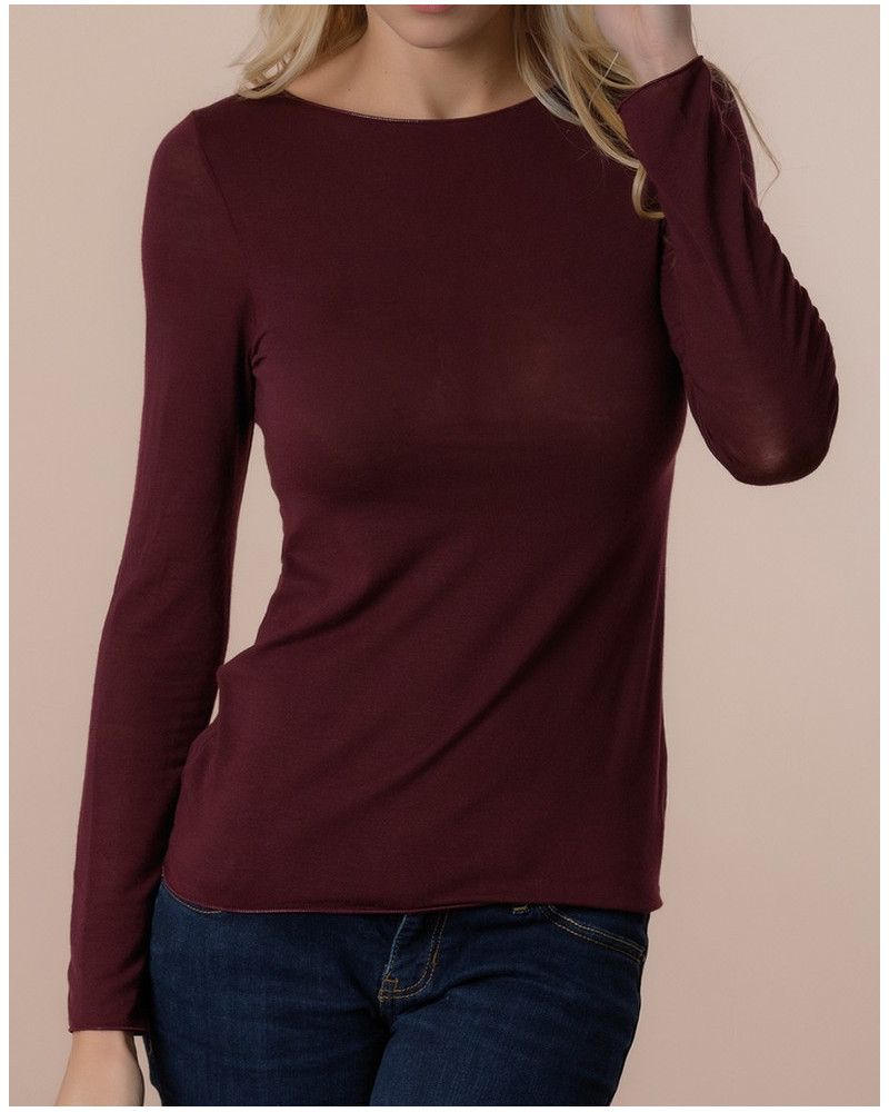 Long-sleeved top cashmere and modal Moretta