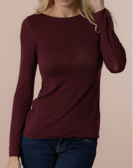 Long-sleeved top cashmere and modal Moretta