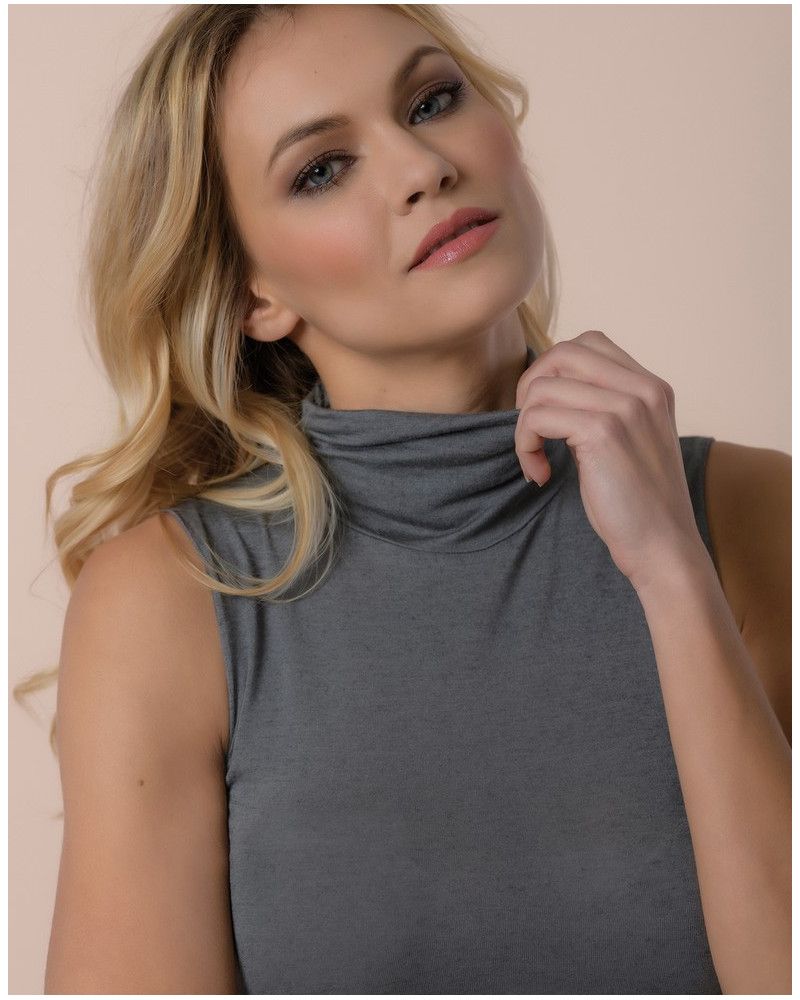 Moretta cashmere and modal High-neck tank top