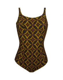 Underwired one-piece swimsuit Antigel La Muse Africa (Jaune Africa)
