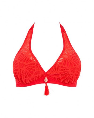 Triangle underwired bath bra Antigel La Muse Dentelle (Corail Fluo)