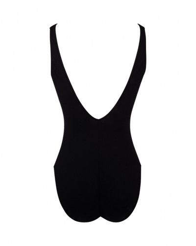 One-piece opened support swimsuit Perles Nacrées (Black)