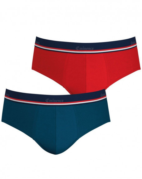 Bragas Eminence Made in France paquete de 2 (Bleu/Rouge)