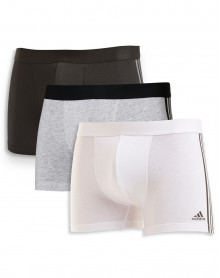 Lot de 3 Boxers Adidas Active Flex Cotton 3 Stripes (Blanc/Gris/Noir)