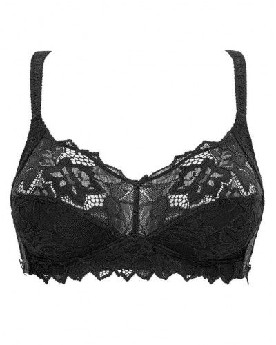 Soutien-gorge sans armature Dentelle Plus Sans Complexe Coton d'arum (Noir)