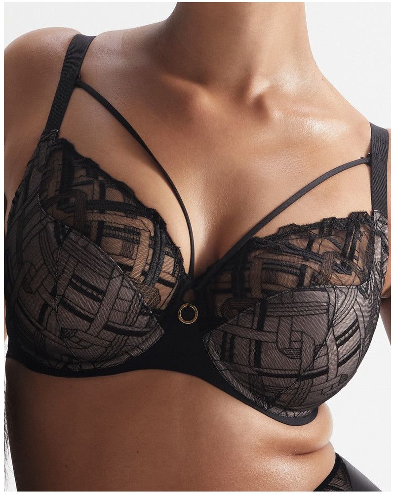 Sujetador con aros envolvente Chantelle Graphic Support (Negro)
