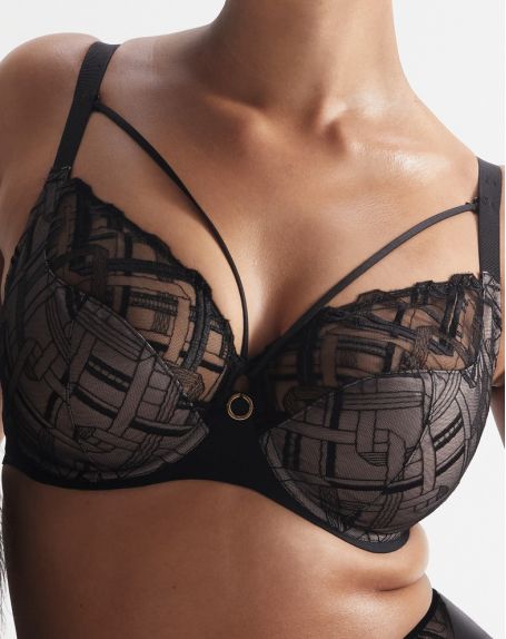 Underwired envelopping bra Chantelle Graphic Support (Black)