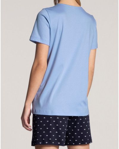 Pyjama short Calida Night Lovers 100% coton (Dark Lapis Blue)