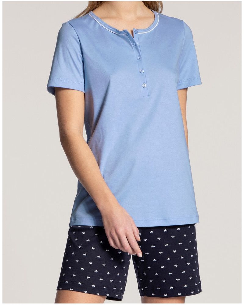 Pyjama short Calida Night Lovers 100% cotton (Dark Lapis Blue)
