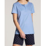 Pyjama short Calida Night Lovers 100% coton (Dark Lapis Blue)