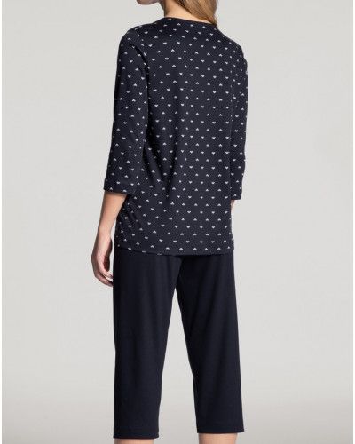 Pyjama 3/4 Calida Night Lovers 100% cotton (Dark Lapis Blue)