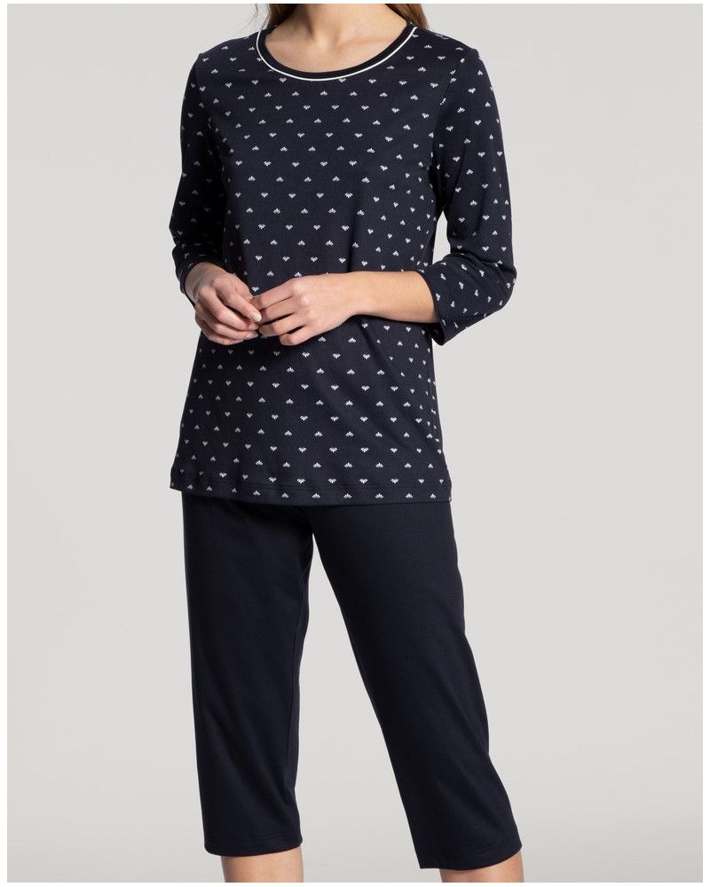 Pyjama 3/4 Calida Night Lovers 100% cotton (Dark Lapis Blue)
