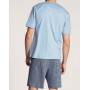 Pyjama short manches courtes boutonné Calida Relax Choice 100% coton (Placid Blue)