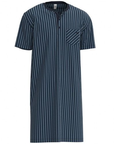 Nightdress short sleeves Calida Relax Imprint 100% cotton (Dark Sapphire)