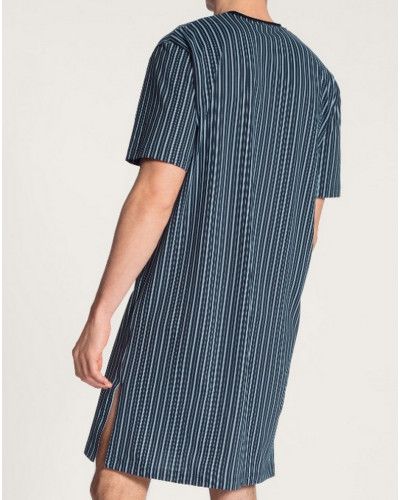 Nightdress short sleeves Calida Relax Imprint 100% cotton (Dark Sapphire)