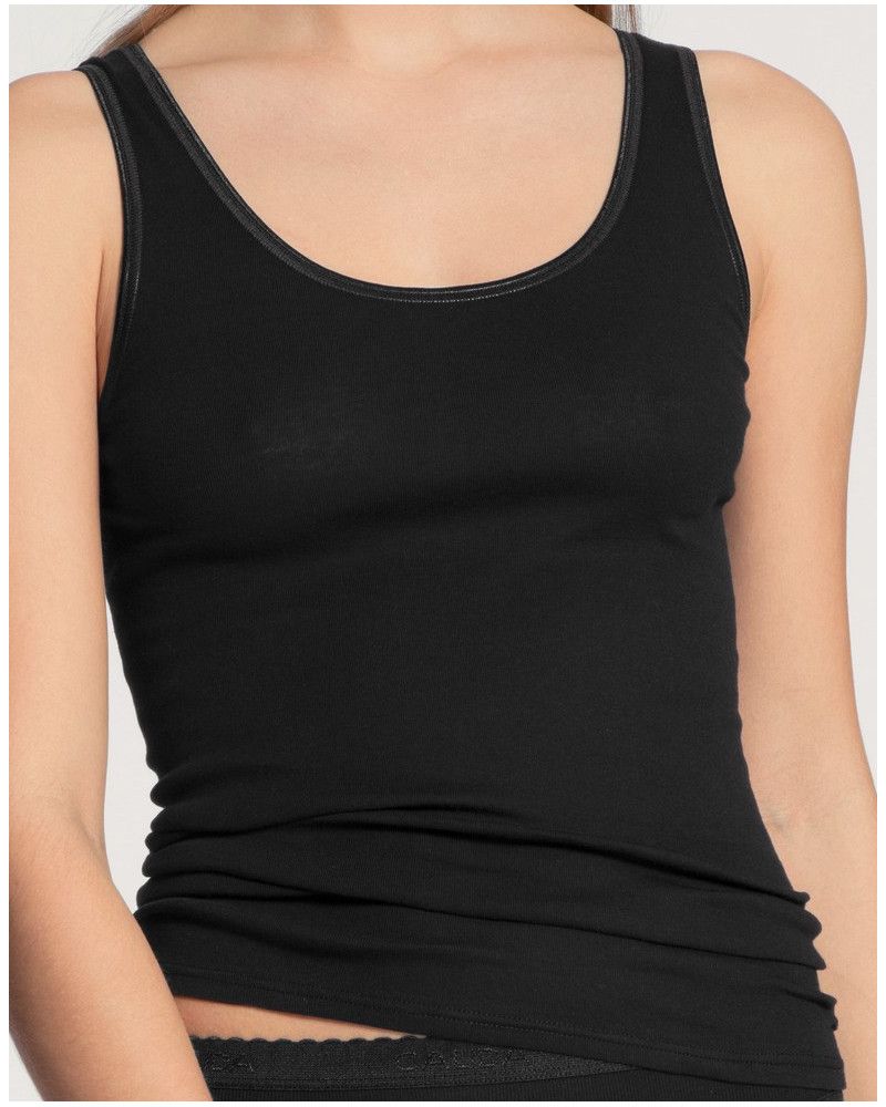 Camisetas tirantes Calida Hosen 100% algodón (Negro)