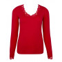 Tee shirt manches longues col en V Antigel Simply Perfect (Rouge Capucine)