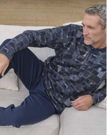Pyjamas manches longues Massana Imprimé Bleu Marine