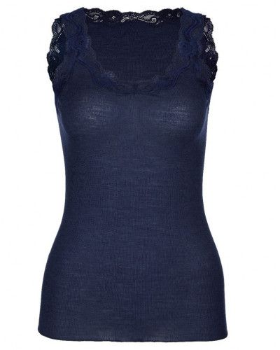Camiseta tirantes Calida Richesse Lace Lana & Seda (Eclipse Blue)
