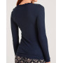 Long sleeves top Calida Richesse Lace Wool & Silk (Eclipse Blue)