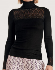 Sweater turtleneck Calida Wool & Silk Silky Wool Glam (Black)